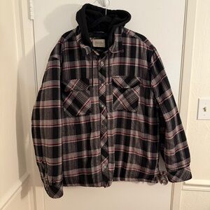 Boston Traders Men's Plaid Hooded Jacket 2XL Quilted Lining